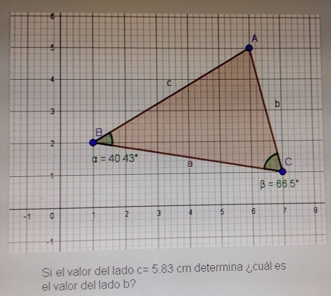 el valor del lado b?