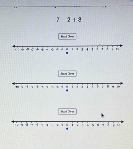 -7-2+8
Start Over