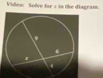 Video: Solve for x in the diagram.