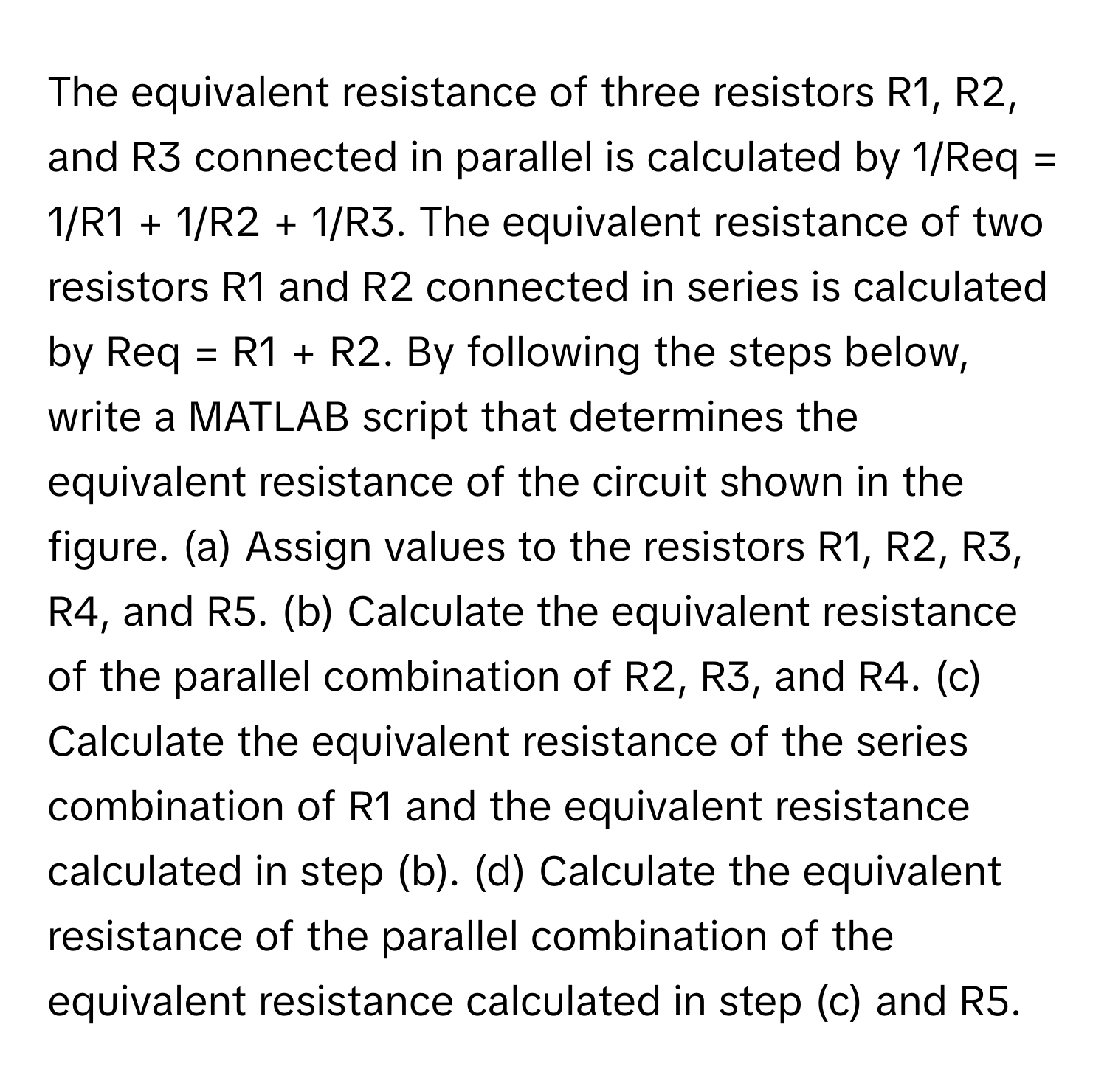 Solved: The equivalent resistance of three resistors R1, R2, and R3 ...