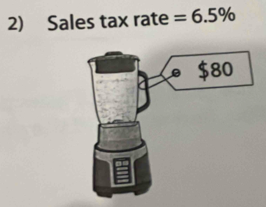 Sales tax rate =6.5%