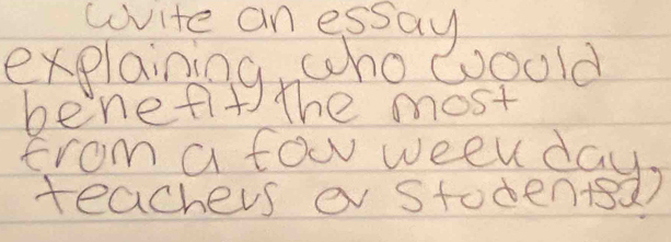 wvite an essay