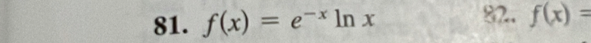 f(x)=e^(-x)ln x f(x)=