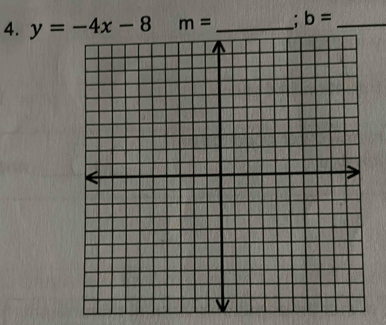 y=-4x-8 m= _
b= _