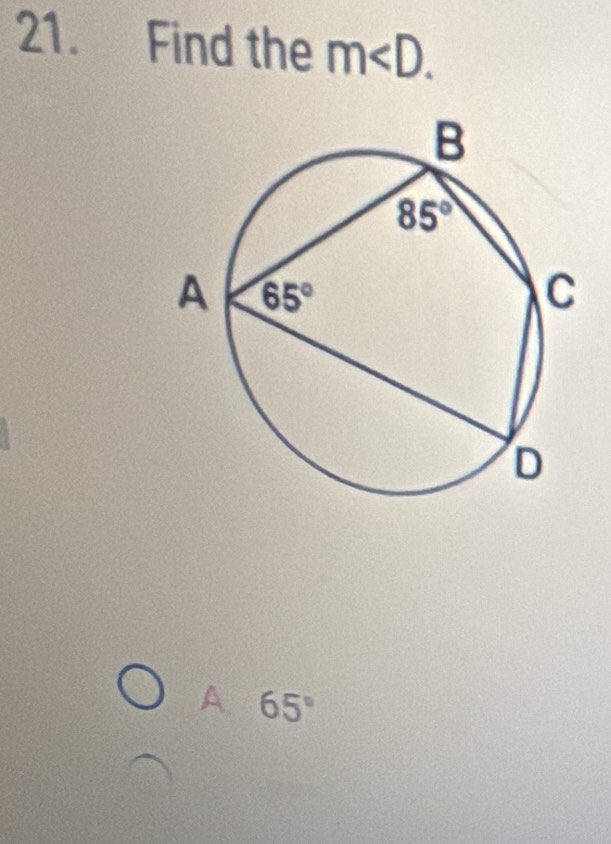 Find the m
A 65°