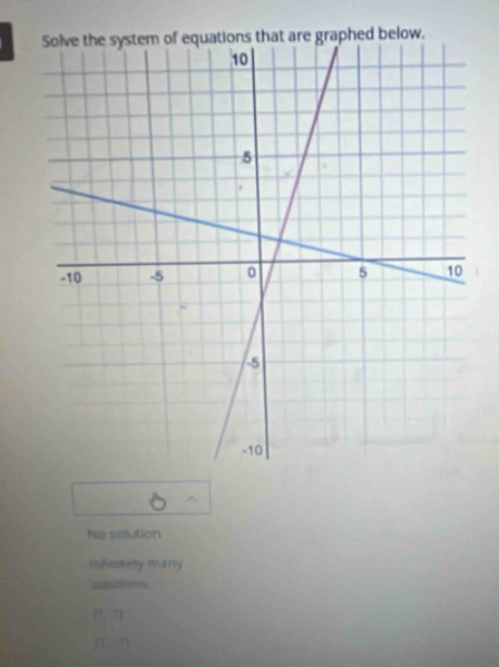 elow.
No solution
Infiestely many

(1. 7)
[] 1)