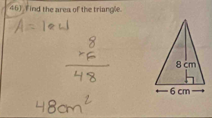 find the area of the triangle.