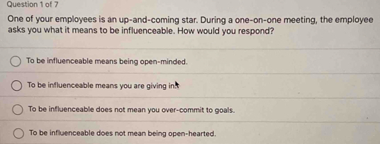 Solved: One of your employees is an up-and-coming star. During a one-on ...
