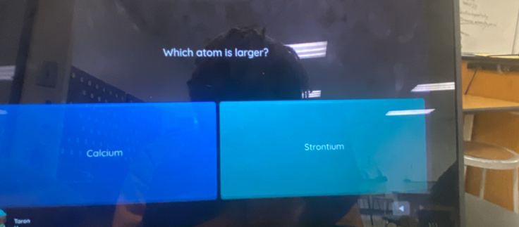 Which atom is larger?
.
Calcium Strontium