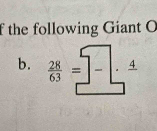 the following Giant O
b.