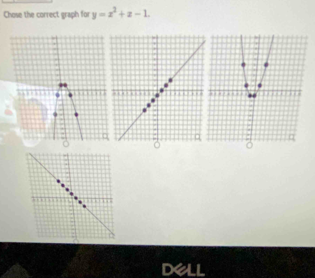 Chose the correct graph for y=x^2+x-1.