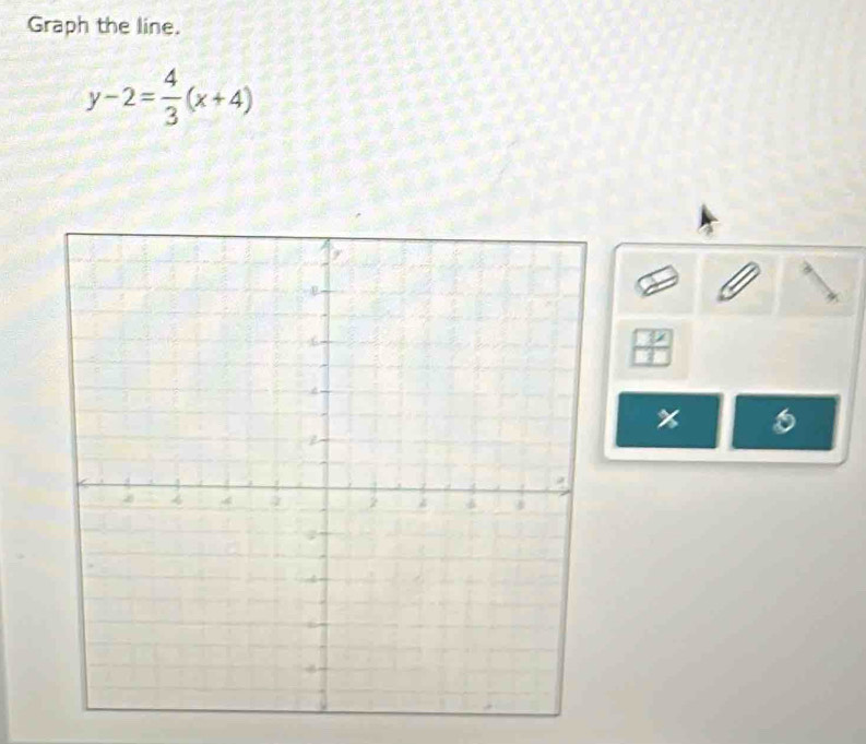 Graph the line.
y-2= 4/3 (x+4)
 14/11 