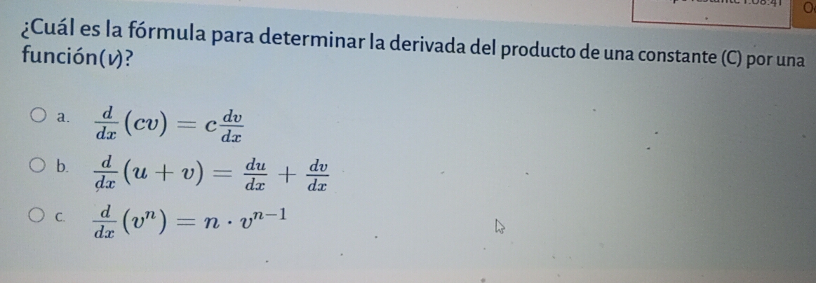 Resuelto:¿Cuál es la fórmula para determinar la derivada del producto ...