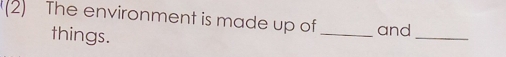 The environment is made up of _and_ 
things.