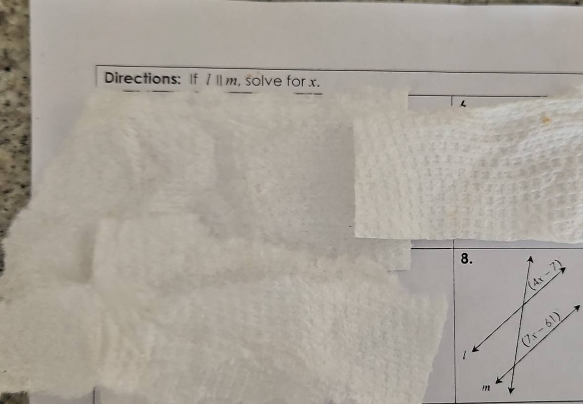 Directions: If /  m, solve for x.