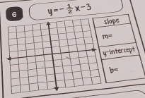 6 y=- 1/2 x-3