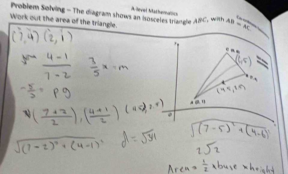 Solved: Á-level Mathematics Problem Solving - The diagram shows an ...