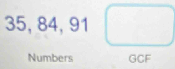 5,84,91□
Numbers GCF