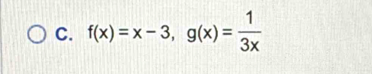 f(x)=x-3, g(x)= 1/3x 