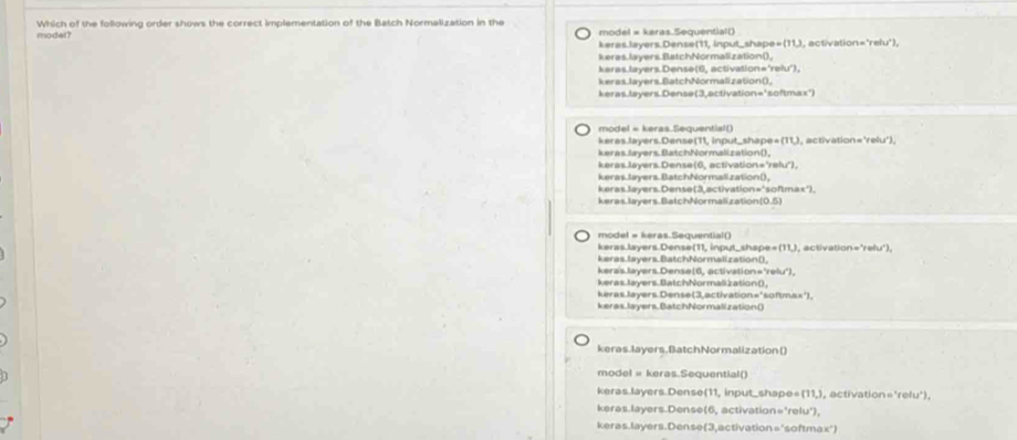 Solved: Which of the following order shows the correct implementation ...