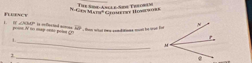 Solved: The Side-Angle-Side Theorem N-Gen Math® Geometry Homework ...