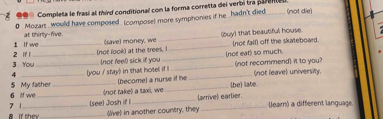 Risolto:a Completa le frasi al third conditional con la forma corretta ...