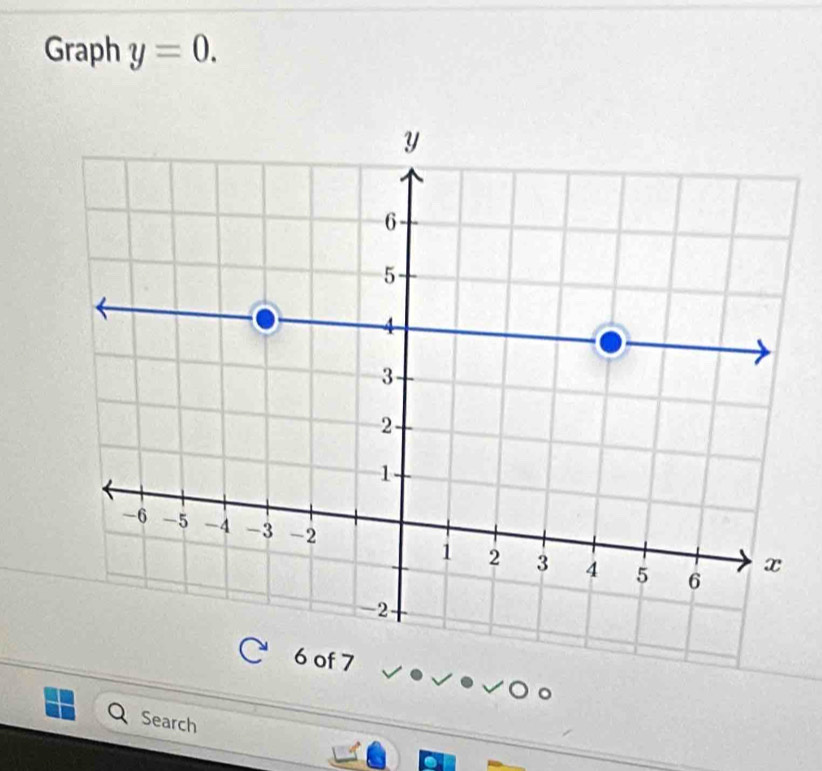 Graph y=0. 
Search