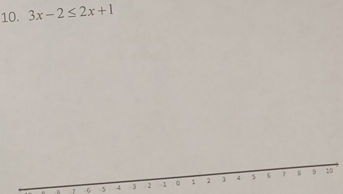 3x-2≤ 2x+1
8 -7 -6 -5