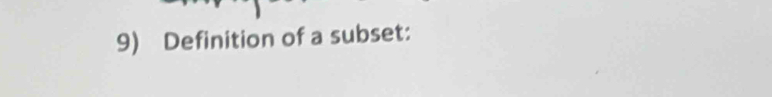 Definition of a subset: