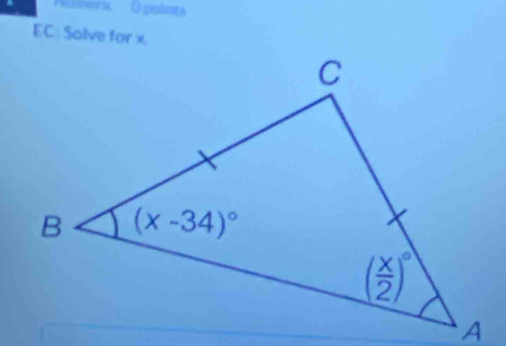 Pulnoric O pointa
EC: Solve for x.