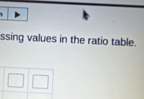 ssing values in the ratio table.