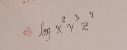 log x^2y^3z^4