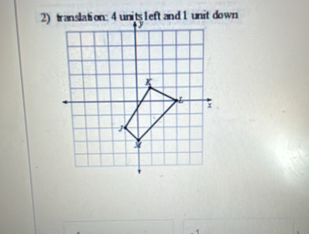 translation: 4 units left and 1 unit down