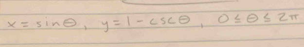 x=sin θ , y=1-csc θ , 0≤ θ ≤ 2π