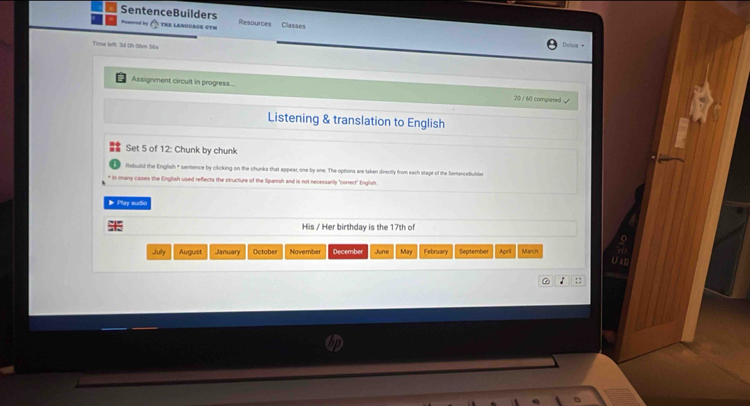 Solved: SentenceBuilders Resources Classes THE LANGUAGE GTM Dolsie Time ...