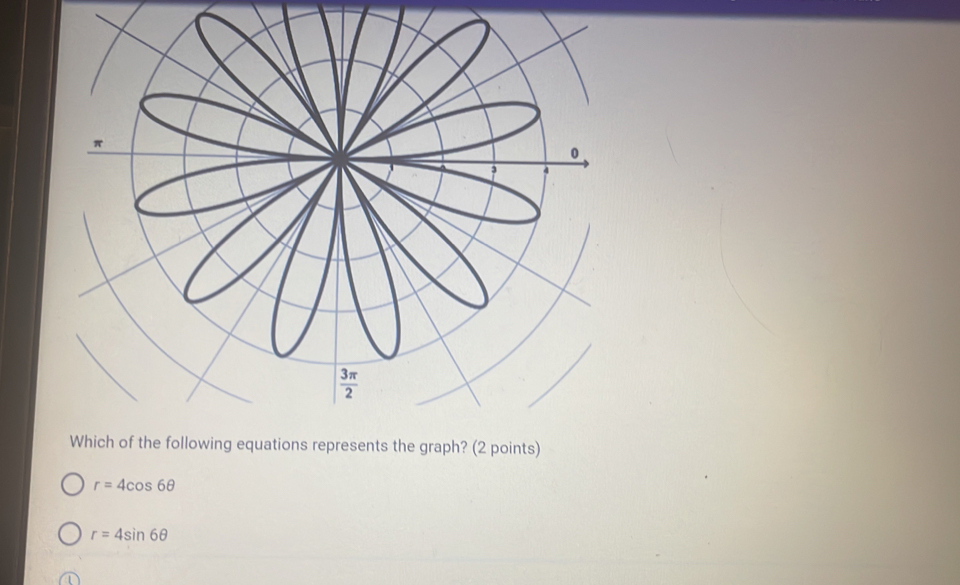 r=4cos 6θ
r=4sin 6θ