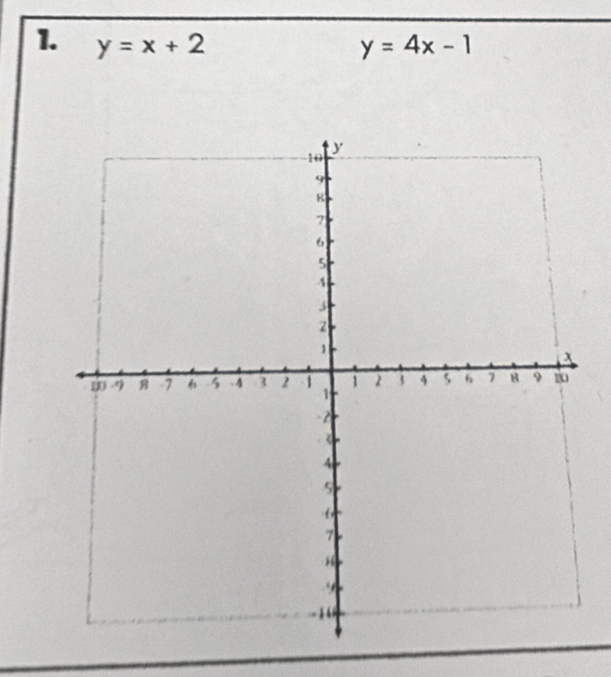 y=x+2 y=4x-1