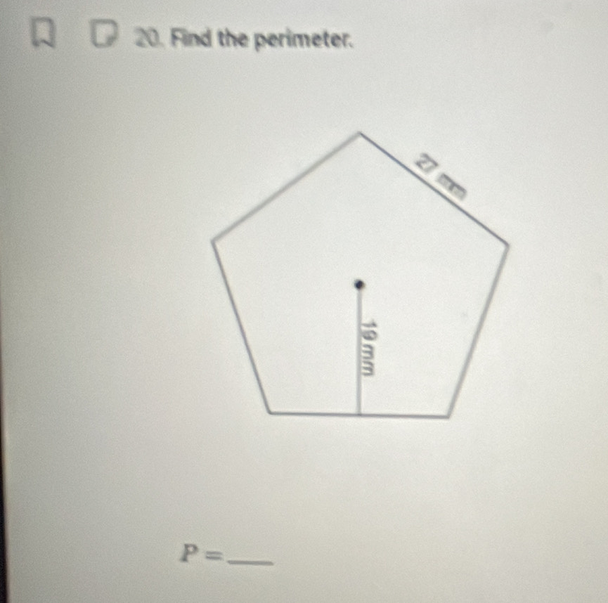 Find the perimeter.
P= _