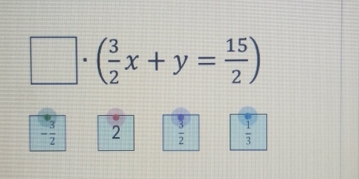 □ · ( 3/2 x+y= 15/2 )
- 3/2  2  3/2   1/3 