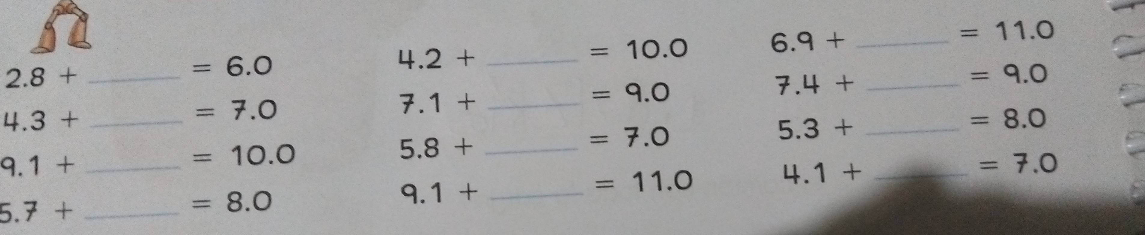 2.8+ _ 
=6.0
4. 2+ _  =10.0 6.9+ _ 
=11.0
=9.0
=9.0
_ 7.4+
4.3+ _ 
=7.0
7. 1+ _ 
=8.0
=7.0
5.3+ _
9.1+ _
=10.0
5. 8+ _ 
_ 4.1+
=7.0
5.7+ _
=8.0
9. 1+ _  =11.0