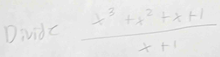 Dividc  (x^3+x^2+x+1)/x+1 