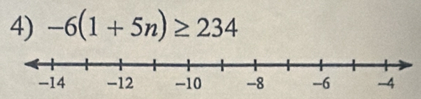 -6(1+5n)≥ 234