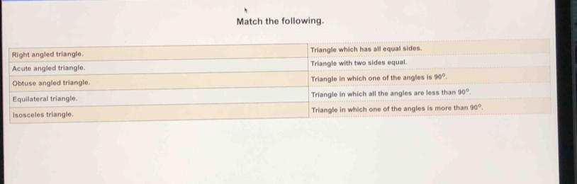 Match the following.