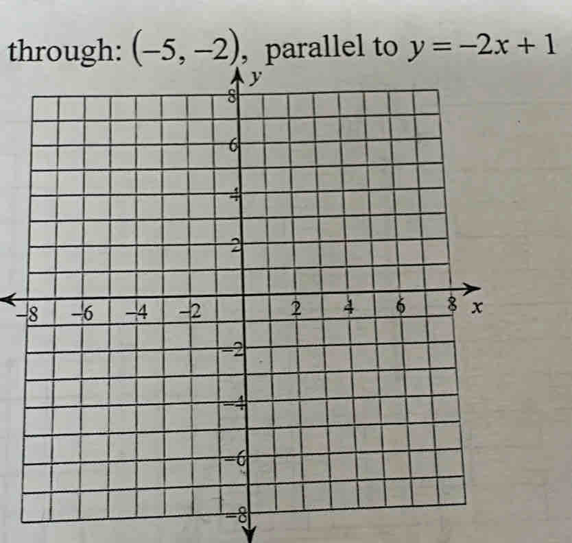 through: (-5,-2) ,parallel to y=-2x+1
-