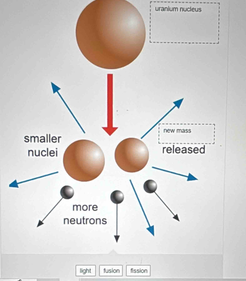 uranium nucleus
light fusion fission