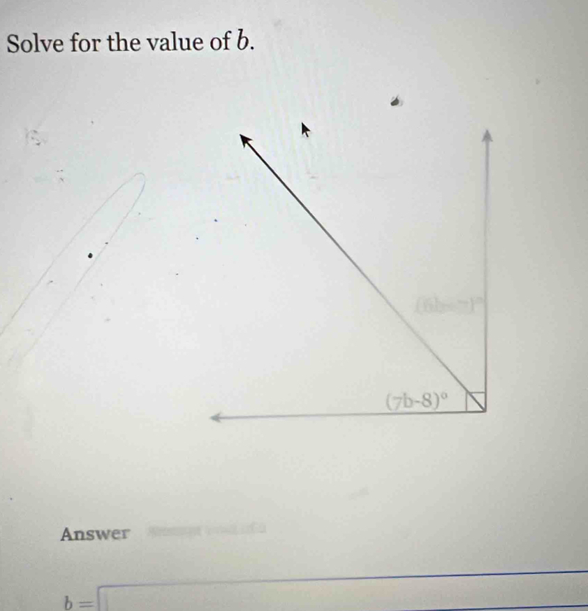 Solve for the value of b.
Answer
b=□