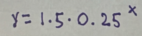 r=1.5· 0.25^x