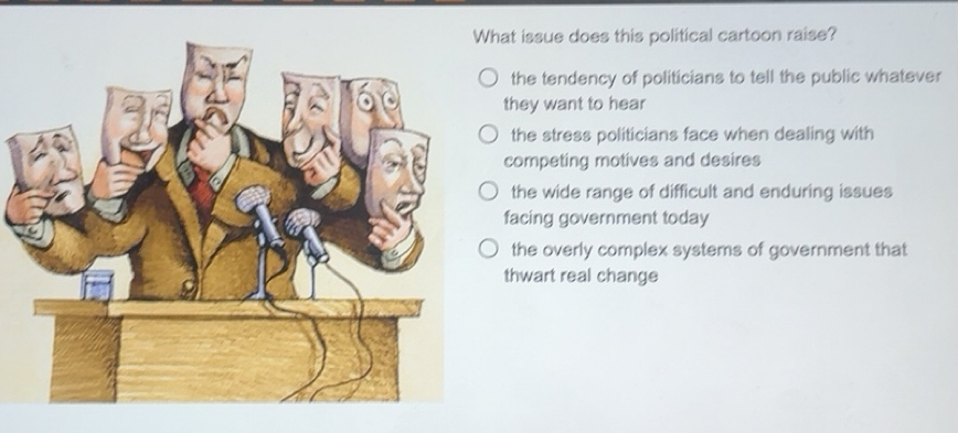 Solved: at issue does this political cartoon raise? the tendency of ...