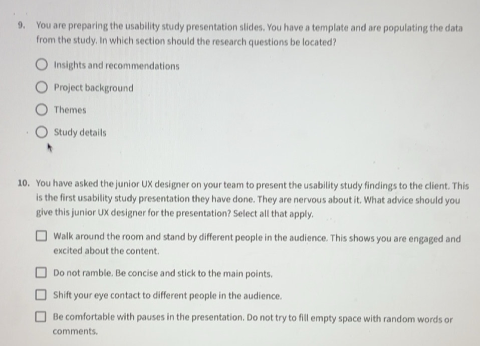 Solved: You are preparing the usability study presentation slides. You ...