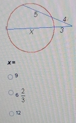 x=
9
6 2/3 
12